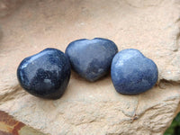 Polished Lazulite Hearts x 35 From Madagascar
