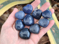 Polished Lazulite Hearts x 35 From Madagascar