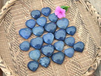 Polished Lazulite Hearts x 35 From Madagascar