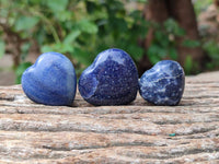 Polished Lazulite Hearts x 35 From Madagascar