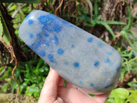 Polished Blue Spotted Spinel in Quartz Standing Free Forms x 2 From Madagascar