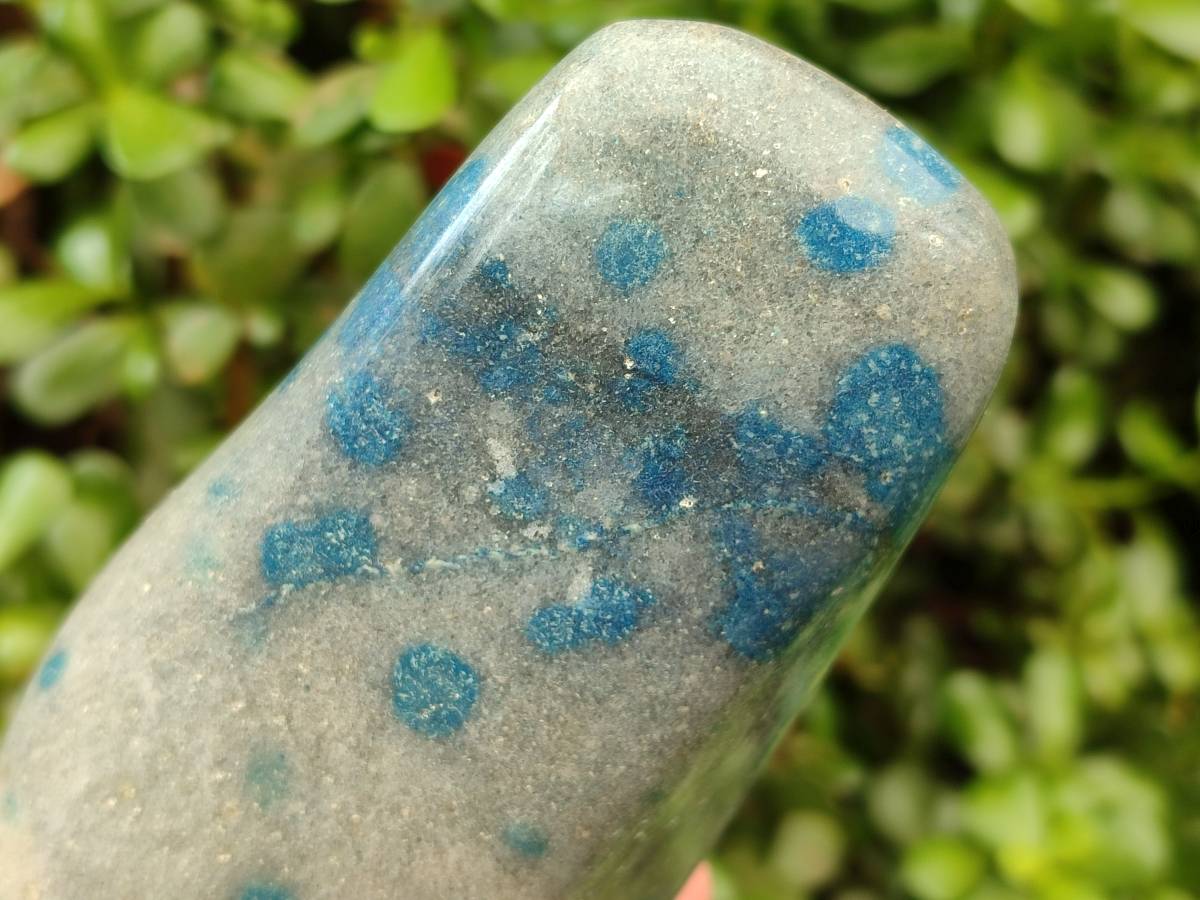 Polished Blue Spotted Spinel in Quartz Standing Free Forms x 2 From Madagascar - Toprock Gemstones and Minerals 