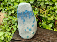 Polished Blue Spotted Spinel in Quartz Standing Free Forms x 2 From Madagascar