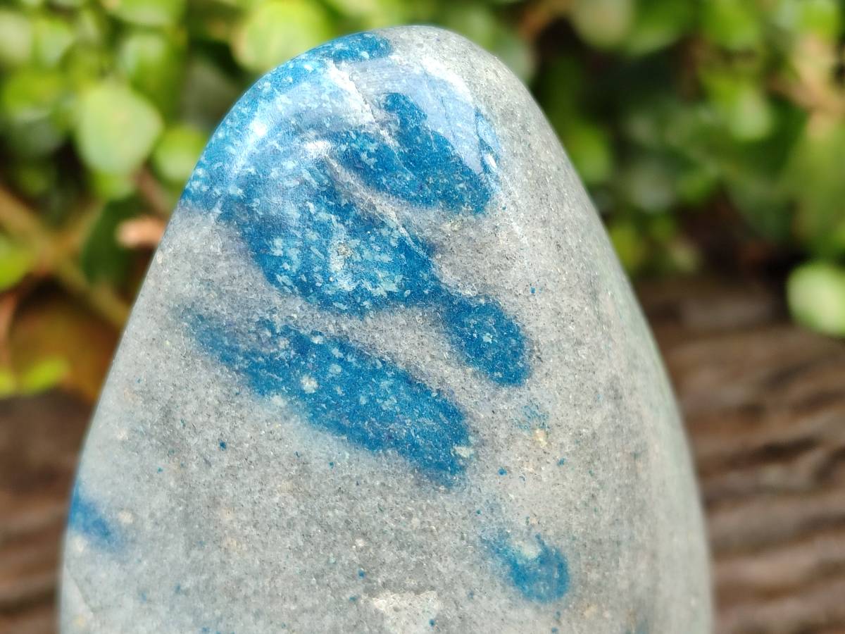 Polished Blue Spotted Spinel in Quartz Standing Free Forms x 2 From Madagascar - Toprock Gemstones and Minerals 