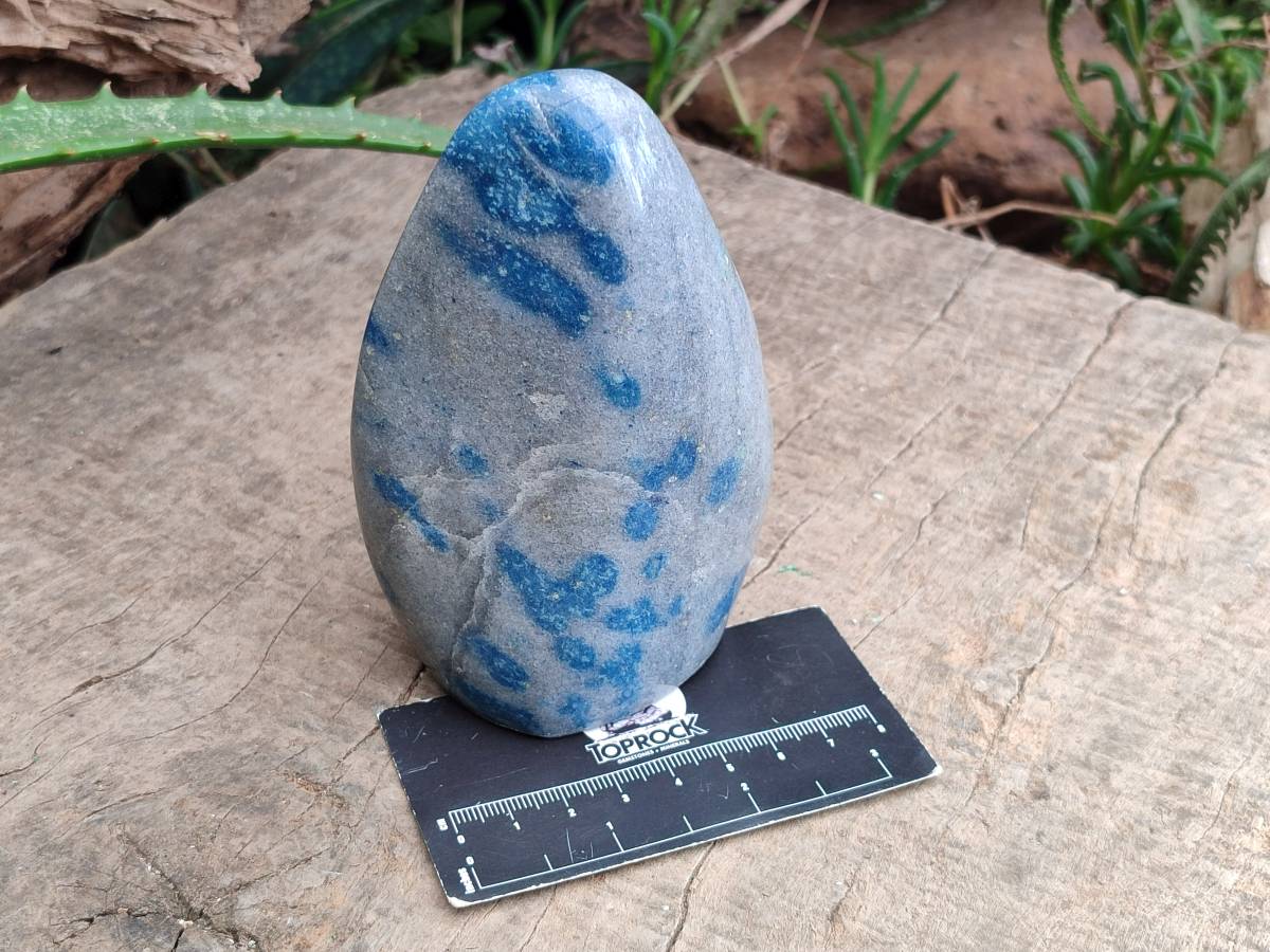 Polished Blue Spotted Spinel in Quartz Standing Free Forms x 2 From Madagascar - Toprock Gemstones and Minerals 