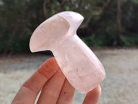 Polished Rose Quartz Mushrooms x 6 From Madagascar