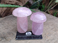Polished Rose Quartz Mushrooms x 6 From Madagascar