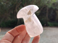 Polished Rose Quartz Mushrooms x 6 From Madagascar