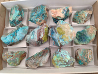 Natural Shattuckite, Chrysocolla And Malachite Specimens x 12 From Koakoveld, Namibia