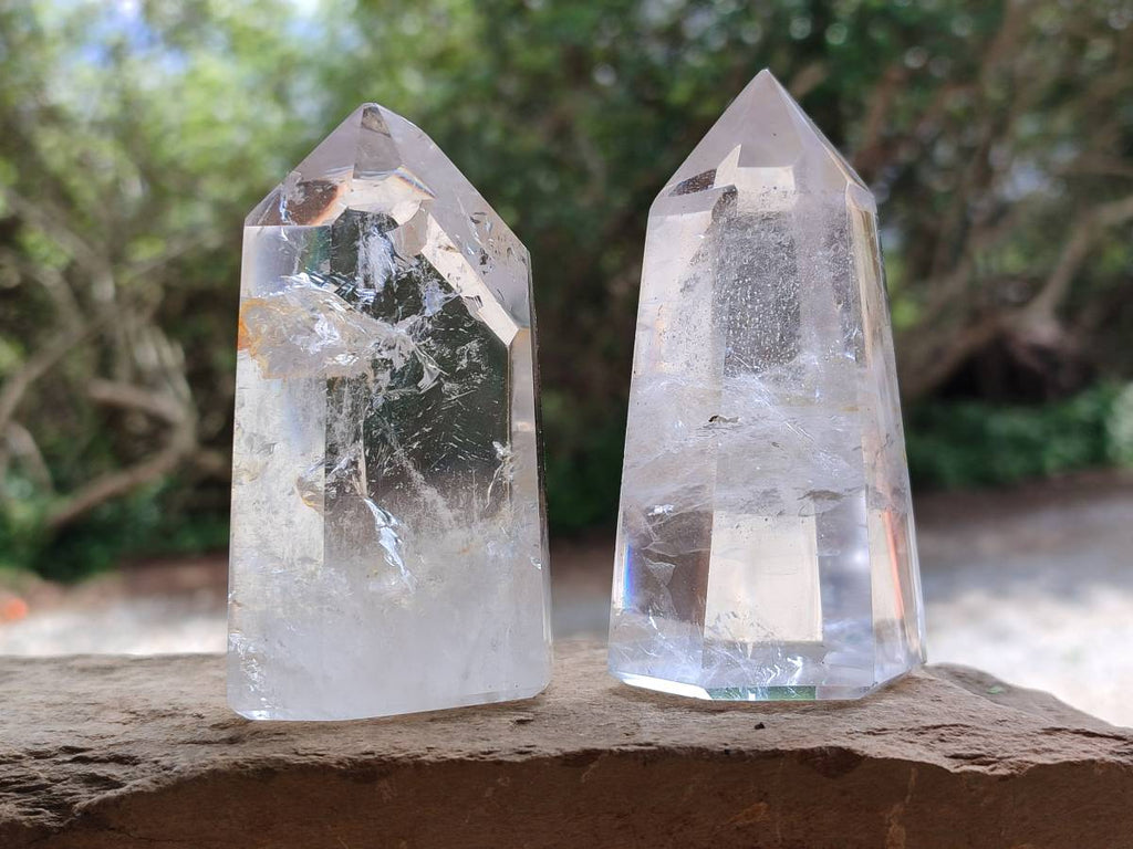 Polished Clear Quartz Crystals x 6 From Madagascar - Toprock Gemstones and Minerals 