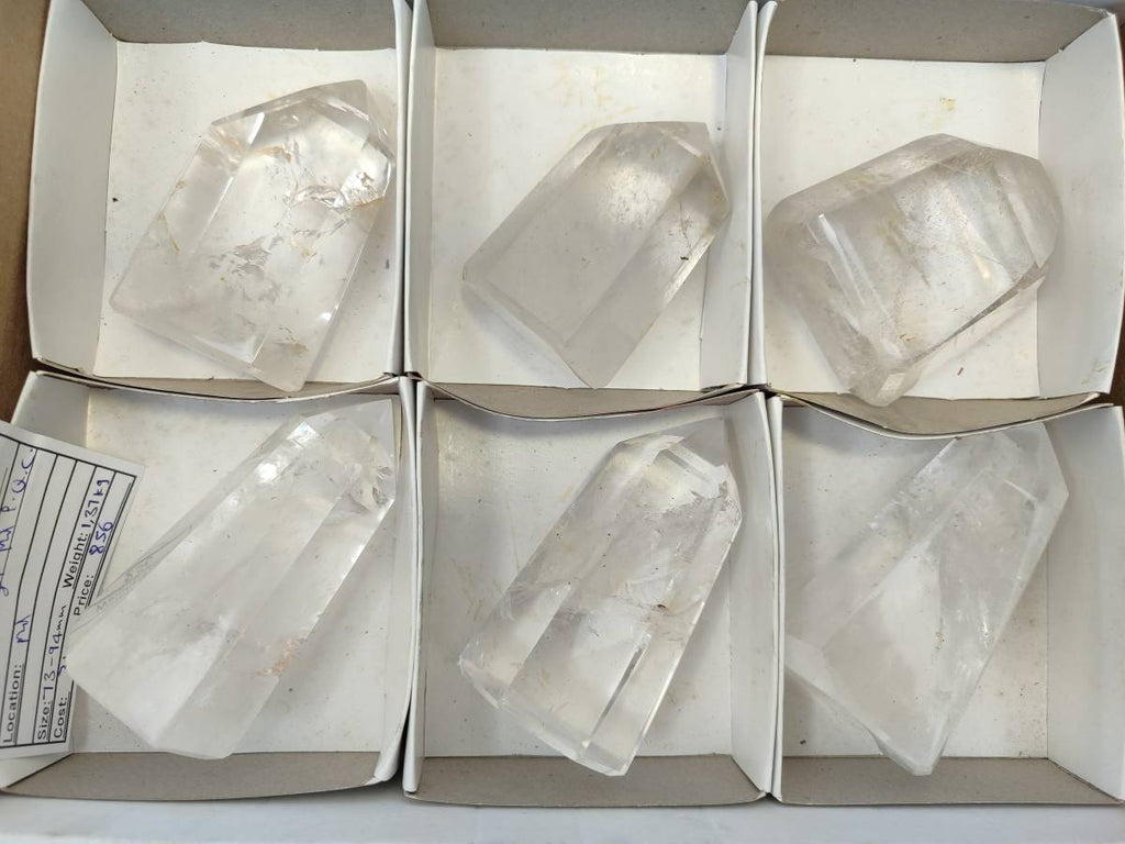 Polished Clear Quartz Crystals x 6 From Madagascar - Toprock Gemstones and Minerals 