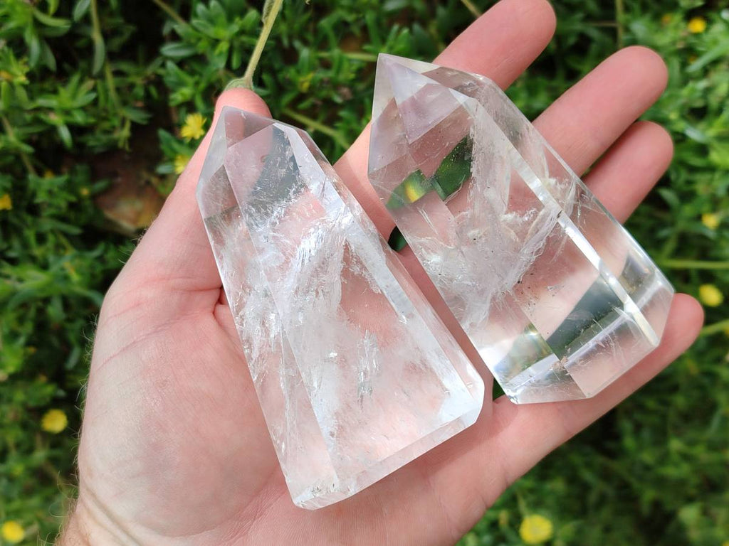Polished Clear Quartz Crystals x 6 From Madagascar - Toprock Gemstones and Minerals 