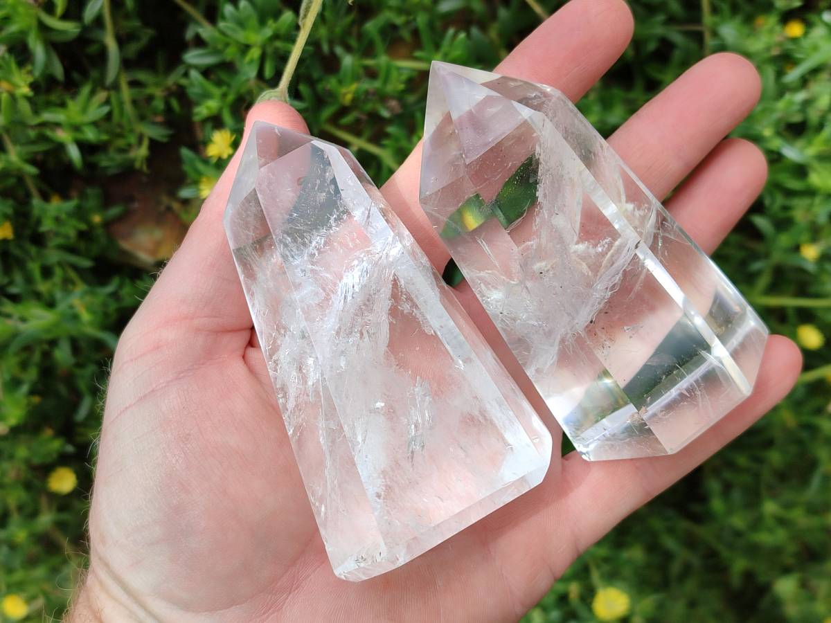 Polished Clear Quartz Crystals x 6 From Madagascar - Toprock Gemstones and Minerals 
