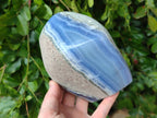 Polished Blue Lace Agate Standing Free Form x 1 From Nsanje, Malawi - Toprock Gemstones and Minerals 