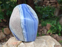 Polished Blue Lace Agate Standing Free Form x 1 From Nsanje, Malawi