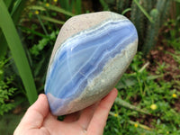 Polished Blue Lace Agate Standing Free Form x 1 From Nsanje, Malawi