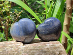 Polished Lazulite Hearts x 6 From Madagascar - Toprock Gemstones and Minerals 