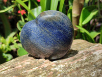Polished Lazulite Hearts x 6 From Madagascar