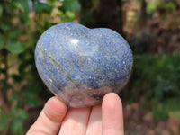 Polished Lazulite Hearts x 6 From Madagascar