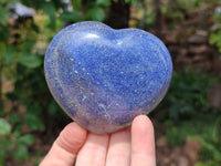 Polished Lazulite Hearts x 6 From Madagascar