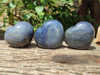 Polished Lazulite Hearts x 6 From Madagascar - Toprock Gemstones and Minerals 