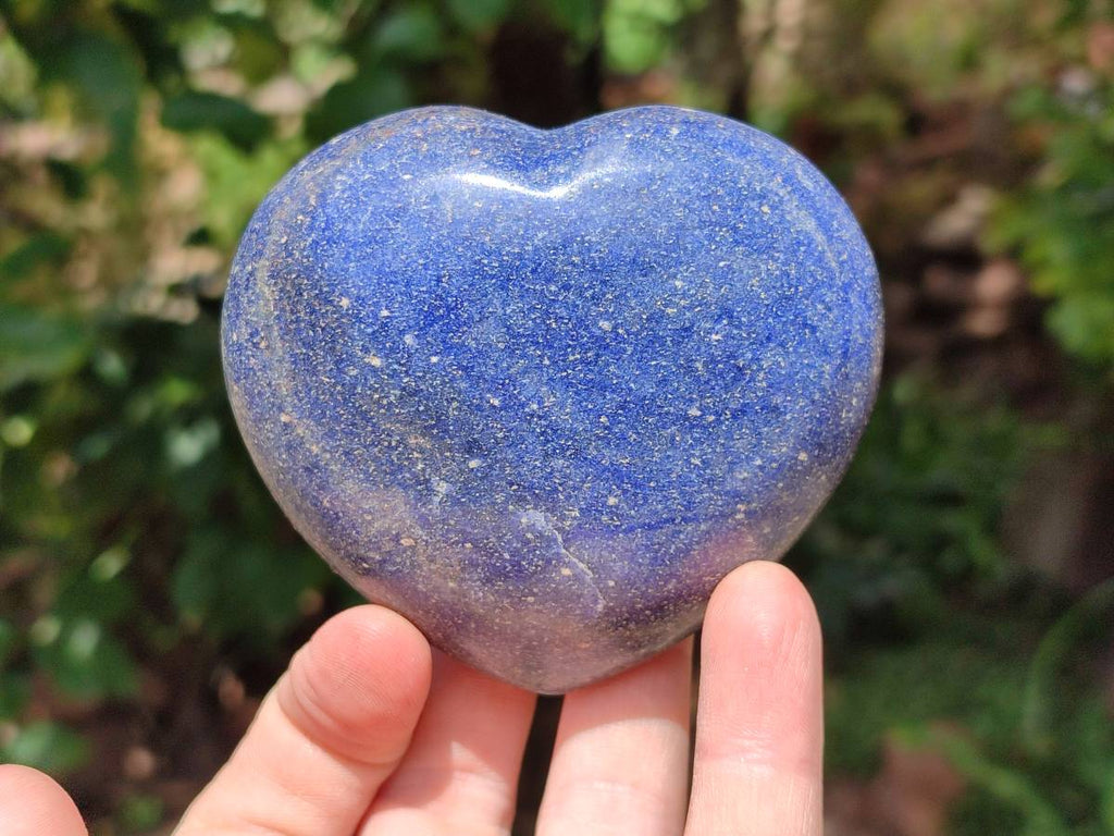 Polished Lazulite Hearts x 6 From Madagascar - Toprock Gemstones and Minerals 