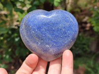 Polished Lazulite Hearts x 6 From Madagascar