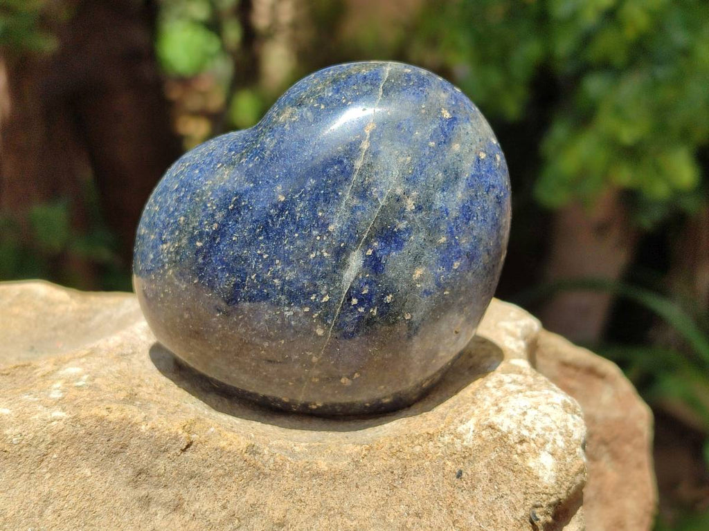 Polished Lazulite Hearts x 6 From Madagascar - Toprock Gemstones and Minerals 