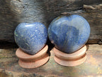 Polished Lazulite Hearts x 6 From Madagascar - Toprock Gemstones and Minerals 