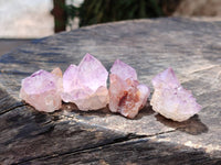 Natural Small Sunburst Cactus Flower Amethyst Spirit Clusters x 35 From South Africa
