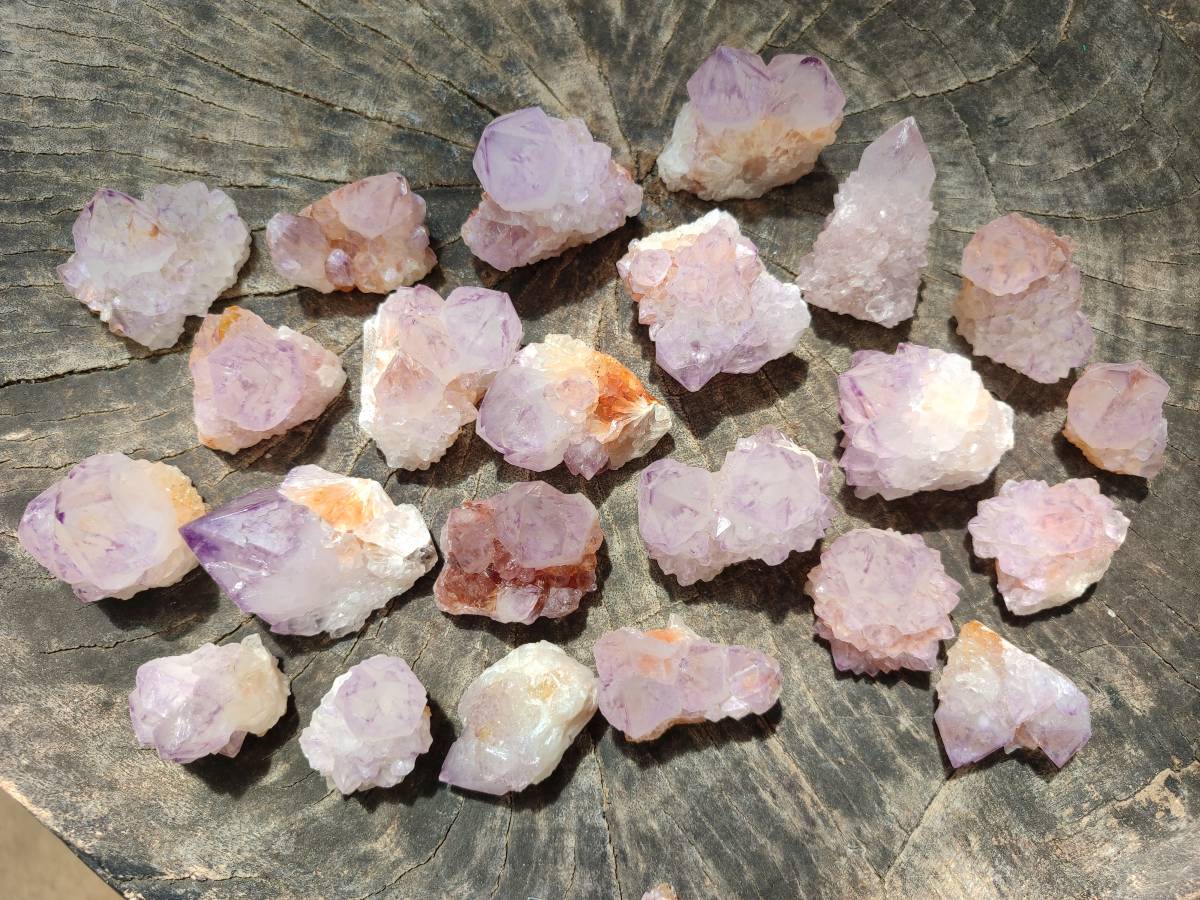 Natural Small Sunburst Cactus Flower Amethyst Spirit Clusters x 35 From South Africa - Toprock Gemstones and Minerals 