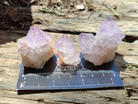 Natural Small Sunburst Cactus Flower Amethyst Spirit Clusters x 35 From South Africa