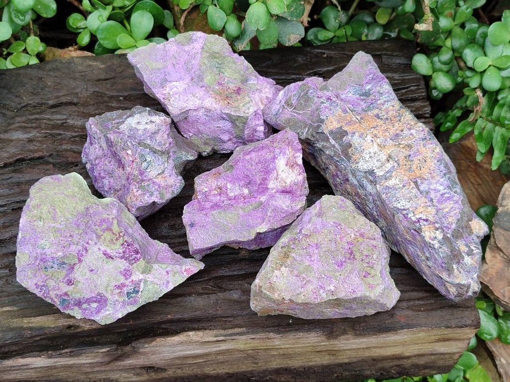 Natural Stichtite Cobbed Specimens x 7 From Barberton, South Africa - Toprock Gemstones and Minerals 