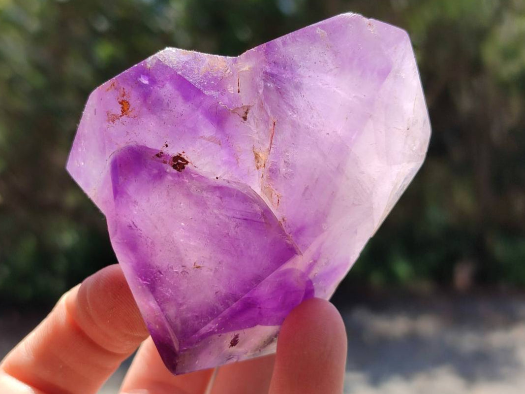 Polished Window Amethyst Crystals x 6 From Akansobe, Madagascar - Toprock Gemstones and Minerals 