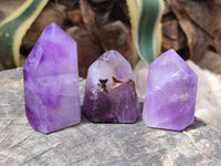 Polished Window Amethyst Crystals x 6 From Akansobe, Madagascar