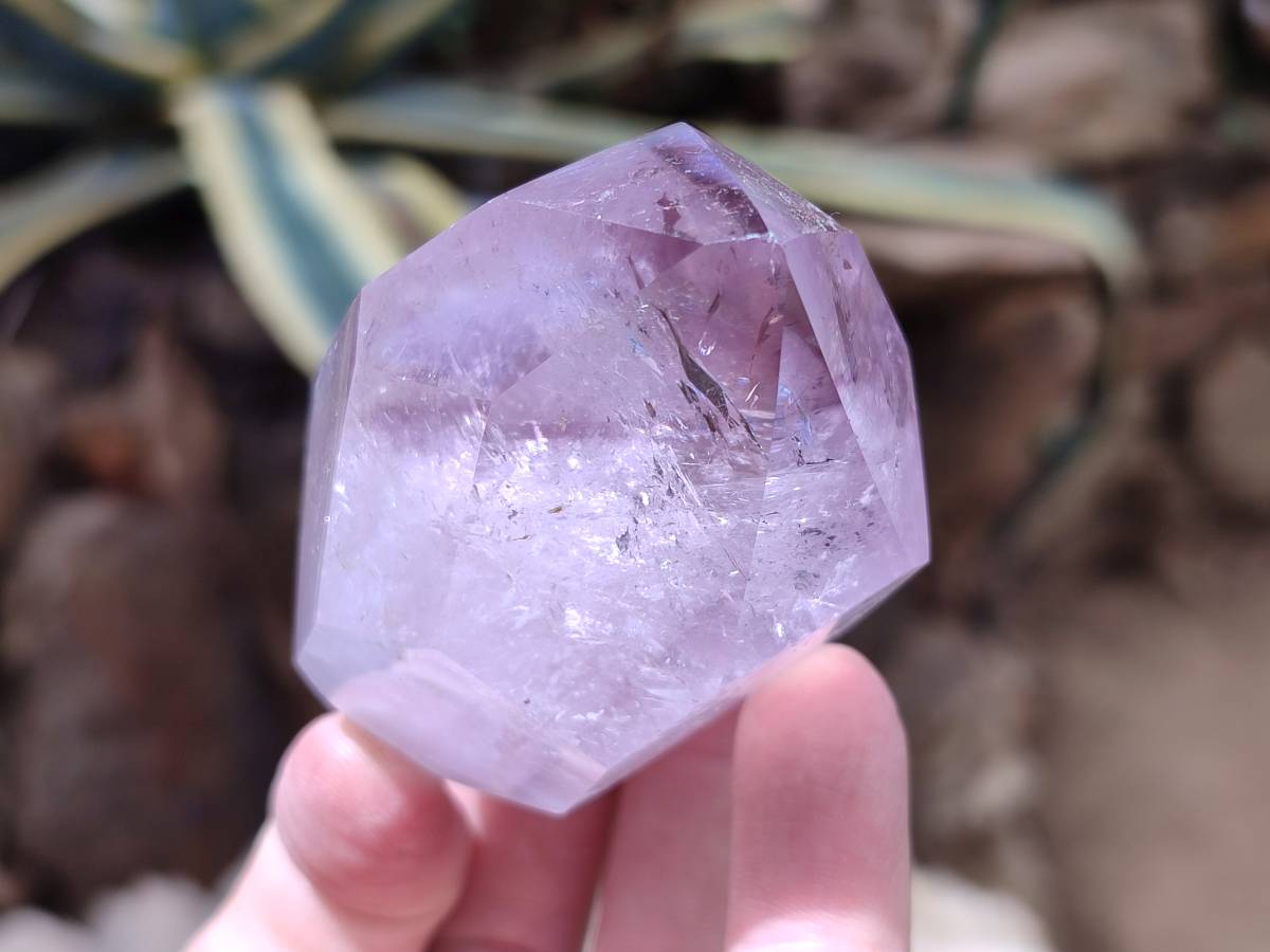 Polished Window Amethyst Crystals x 6 From Akansobe, Madagascar - Toprock Gemstones and Minerals 