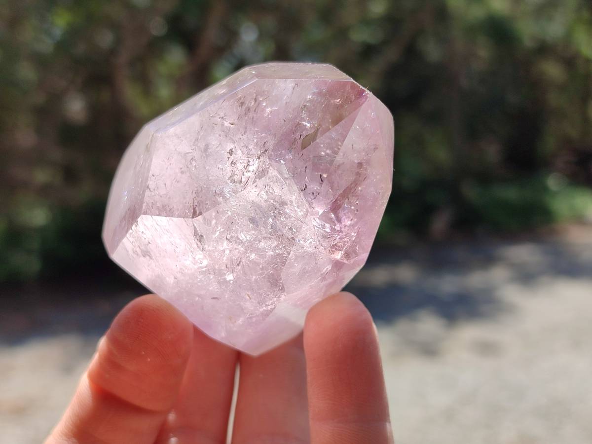 Polished Window Amethyst Crystals x 6 From Akansobe, Madagascar - Toprock Gemstones and Minerals 