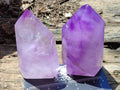 Polished Window Amethyst Crystals x 6 From Akansobe, Madagascar - Toprock Gemstones and Minerals 