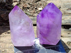 Polished Window Amethyst Crystals x 6 From Akansobe, Madagascar - Toprock Gemstones and Minerals 