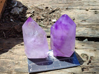 Polished Window Amethyst Crystals x 6 From Akansobe, Madagascar