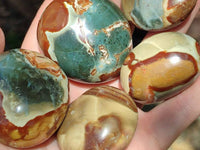 Polished Polychrome Jasper Palm Stones x 22 From NW Coast, Madagascar