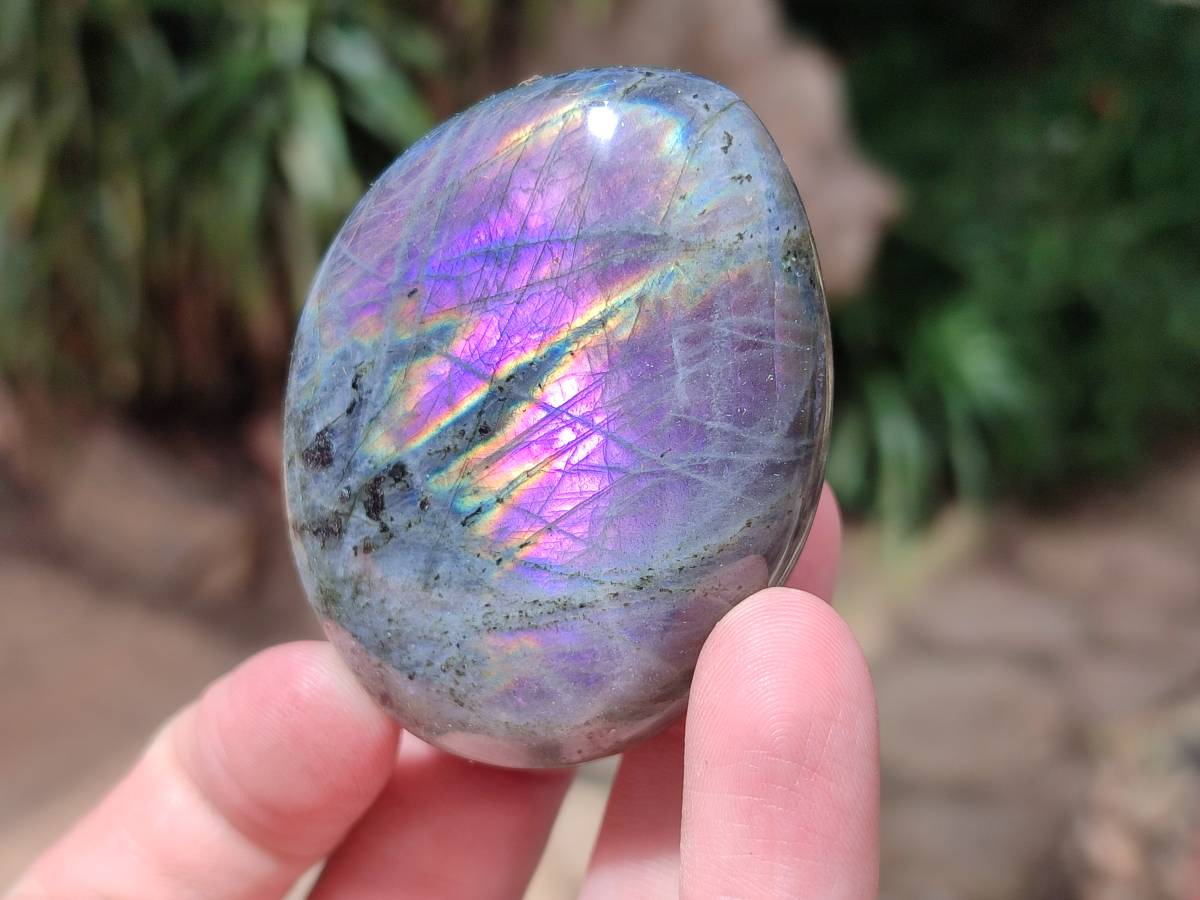 Polished Purple Flash Labradorite Galets x 12 From Tulear, Madagascar - Toprock Gemstones and Minerals 