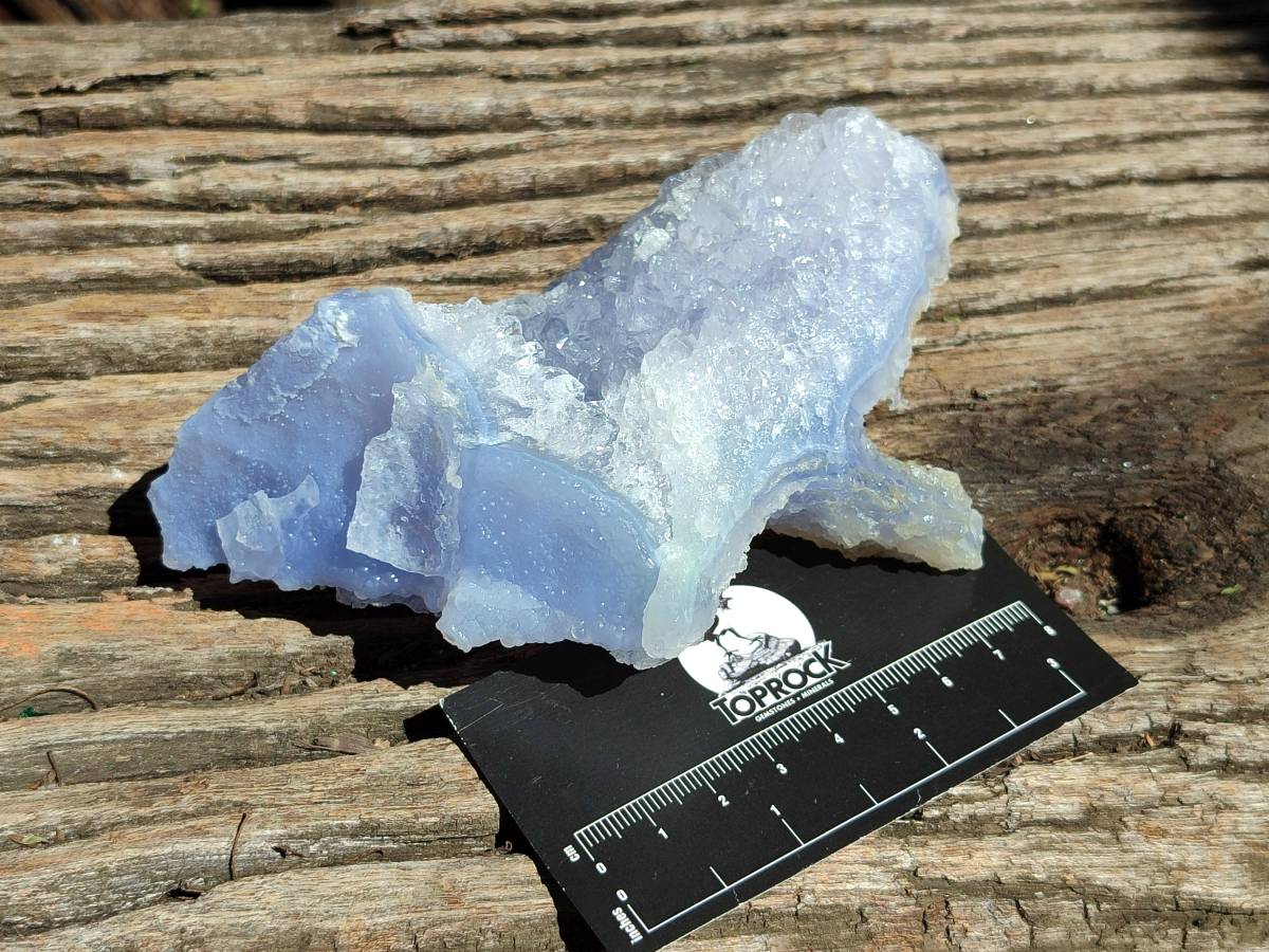 Natural Etched Blue Chalcedony Specimens x 3 From Nsanje, Malawi - Toprock Gemstones and Minerals 
