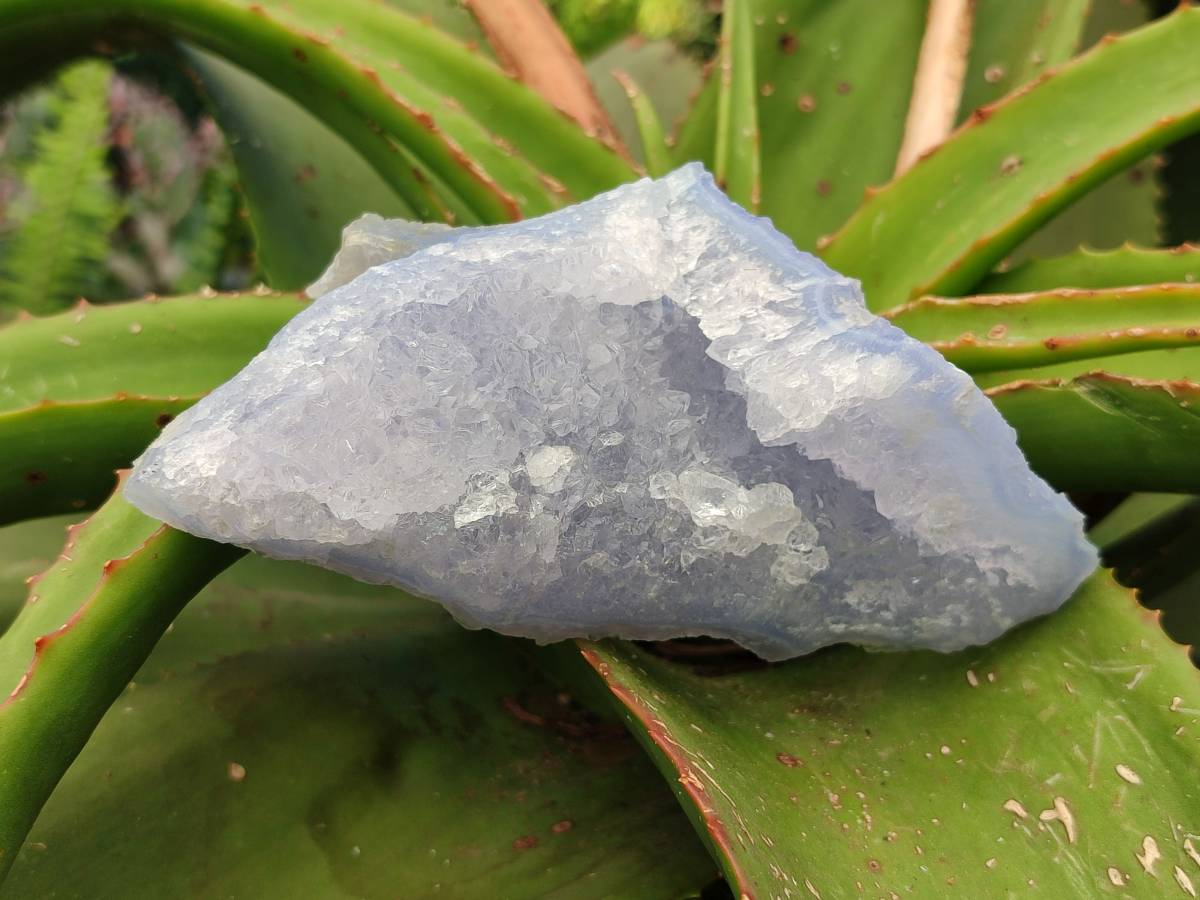 Natural Etched Blue Chalcedony Specimens x 3 From Nsanje, Malawi - Toprock Gemstones and Minerals 