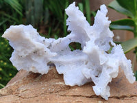 Natural Etched Blue Chalcedony Specimens x 3 From Nsanje, Malawi