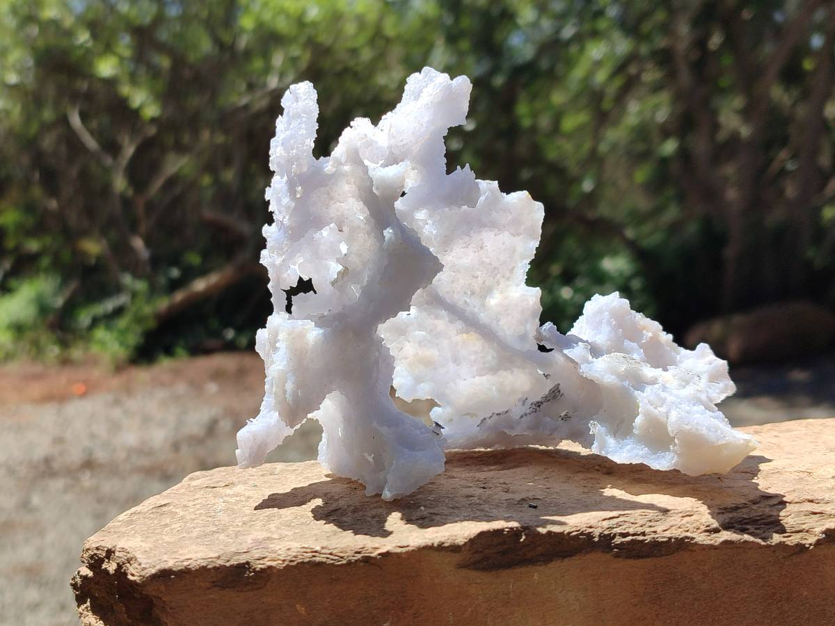 Natural Etched Blue Chalcedony Specimens x 3 From Nsanje, Malawi - Toprock Gemstones and Minerals 