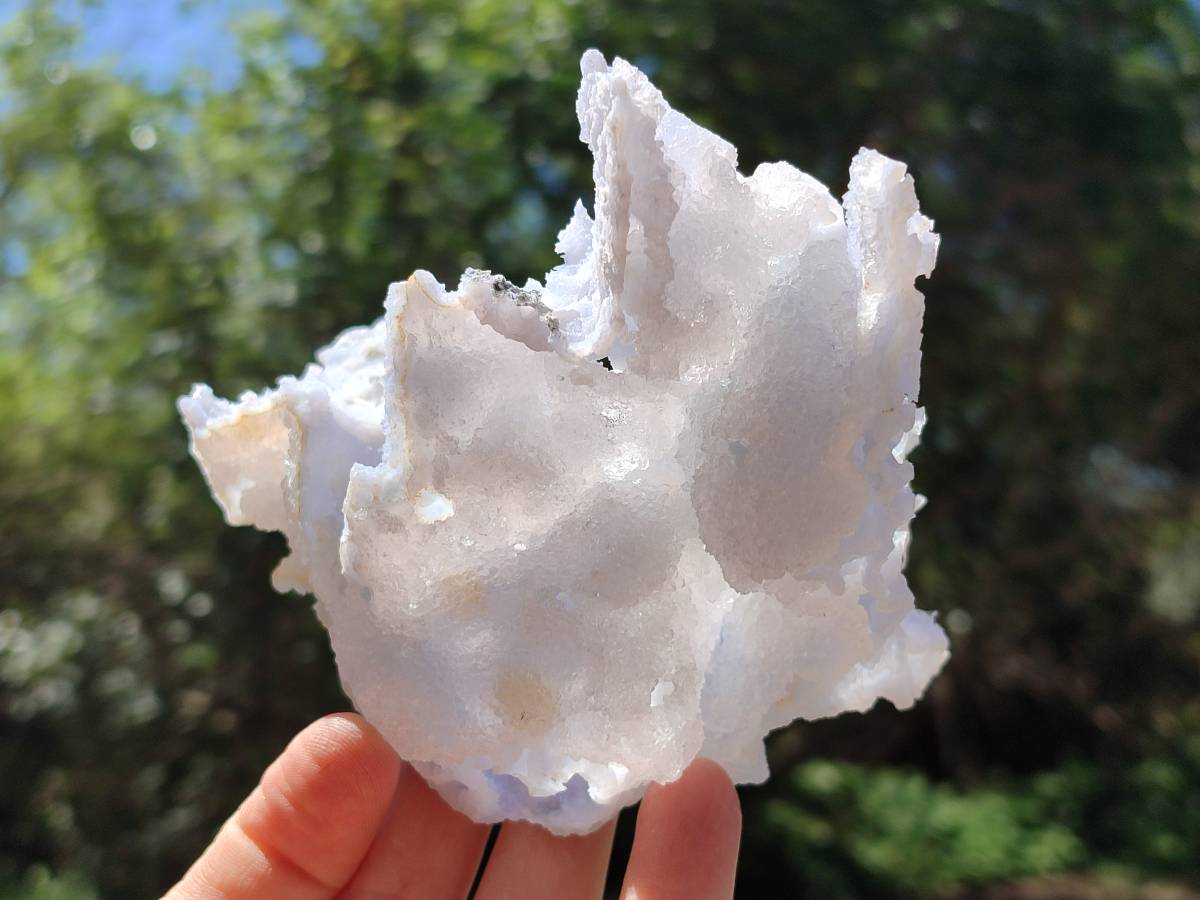 Natural Etched Blue Chalcedony Specimens x 3 From Nsanje, Malawi - Toprock Gemstones and Minerals 