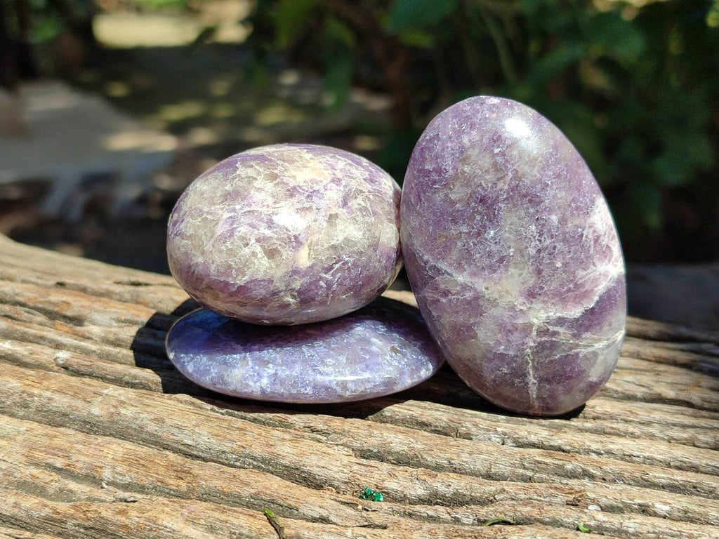 Polished Lepidolite With Pink Rubellite Galets x 15 From Ambatondrazaka, Madagascar - Toprock Gemstones and Minerals 