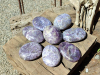 Polished Lepidolite With Pink Rubellite Galets x 15 From Ambatondrazaka, Madagascar