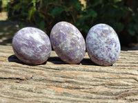 Polished Lepidolite With Pink Rubellite Galets x 15 From Ambatondrazaka, Madagascar